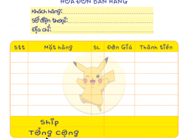 Mẫu hóa đơn bán lẻ dễ thương theo yêu cầu 