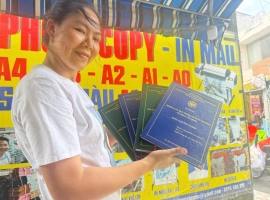 Đóng bìa cứng mạ chữ vàng - tại photocopy Minh Ngọc