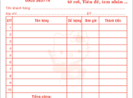 Mẫu hóa đơn bán lẻ 2 liên 