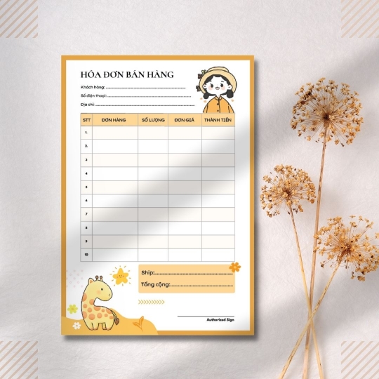 Mẫu hóa đơn bán lẻ theo yêu cầu 