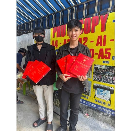 Đóng bìa cứng mạ chữ vàng - tại photocopy Minh Ngọc