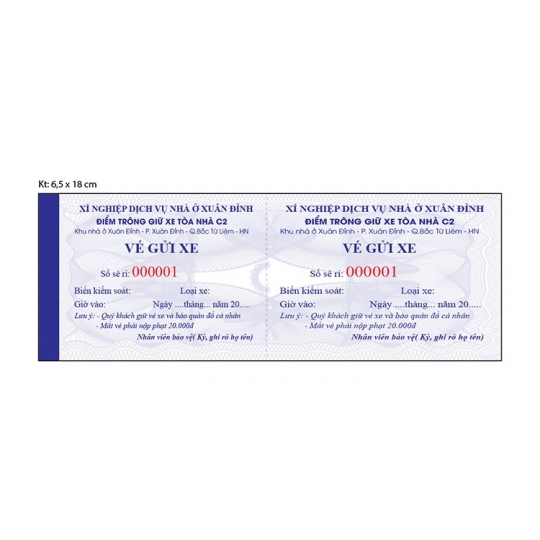 In Vé Giữ Xe Máy In Số Nhảy Giá Rẻ