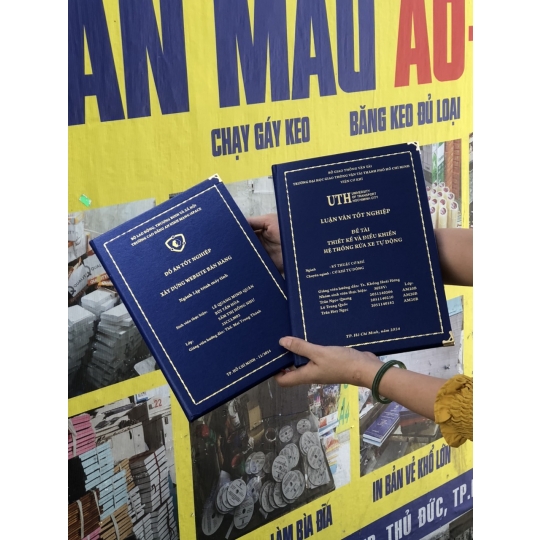 Đóng bìa nhũ mạ vàng tinh xảo cho luận văn, đồ án sinh viên chuẩn tốt nghiệp