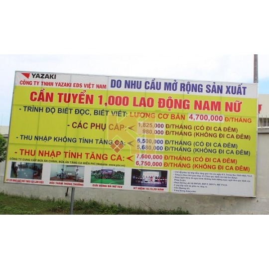 In bạt thông báo tuyển dụng 