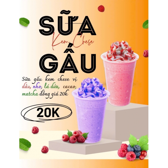 In Standee menu quán ăn – café – trà sữa